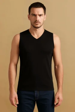 Men's stretch cotton sleeveless top – 3 pieces