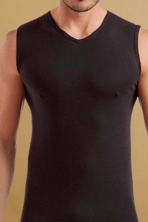 Camiseta sin mangas de algodón elástico para hombre – 3 piezas