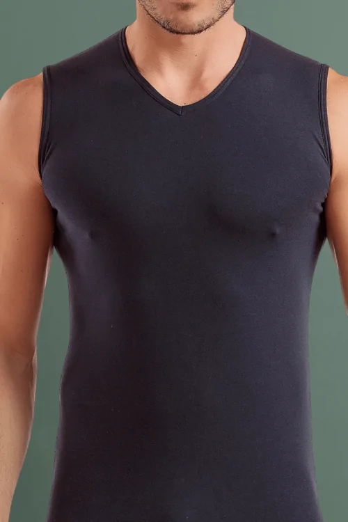 Camiseta sin mangas de algodón elástico para hombre – 3 piezas