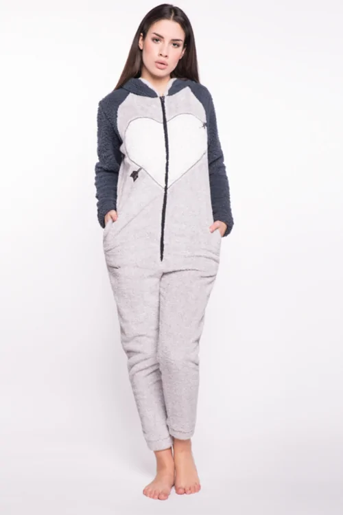 Pyjama d'hiver entièrement zippé – Chaud, non marquant, confortable