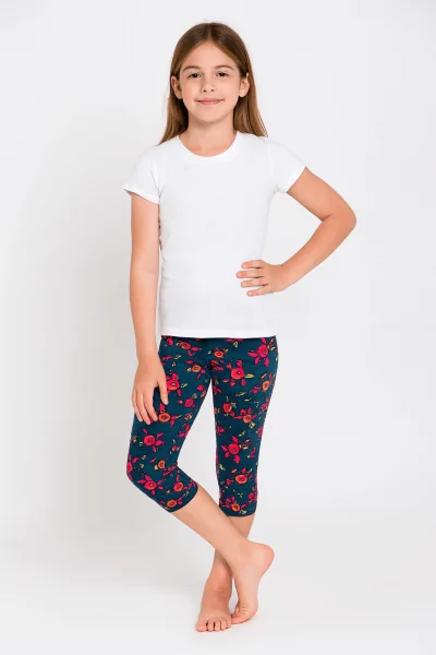 Leggings Bambina 9/10 Anni 3/4 – Cotone Elasticizzato Fantasia Floreale