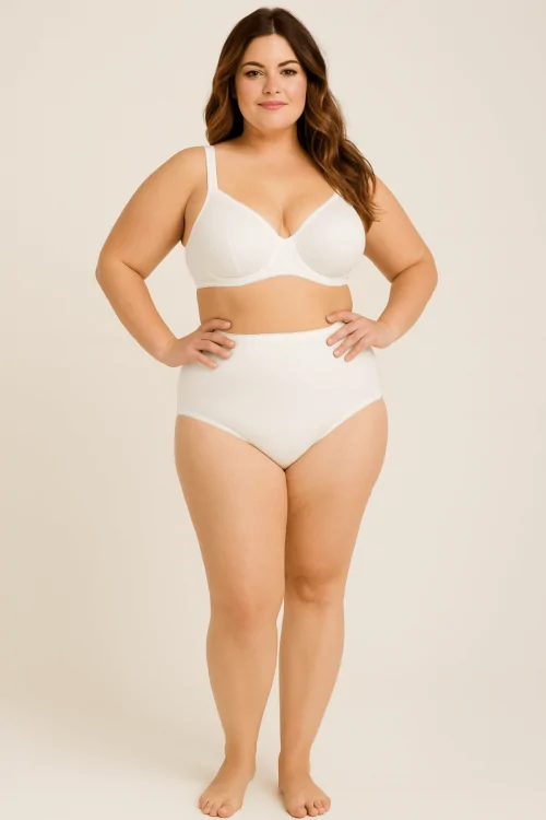 Culottes de algodón de tiro alto para mujer Ciellegi – 100 % algodón – 3 pares