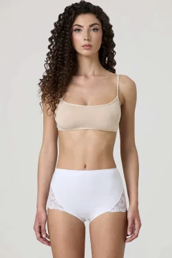 Braguita maxi de mujer en algodón elástico con encaje