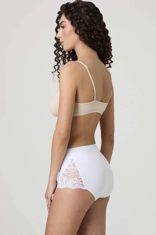 Braguita maxi de mujer en algodón elástico con encaje