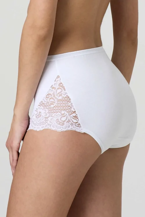 Culotte maxi femme en coton stretch avec dentelle