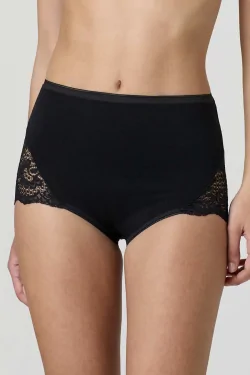 Culotte maxi femme en coton stretch avec dentelle