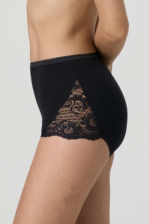 Culotte maxi femme en coton stretch avec dentelle