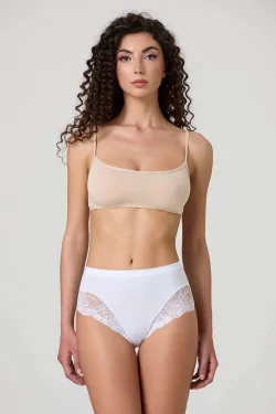 Damen-Slips aus Modal-Baumwolle mit Spitze, mittelgroß, 3 Paar