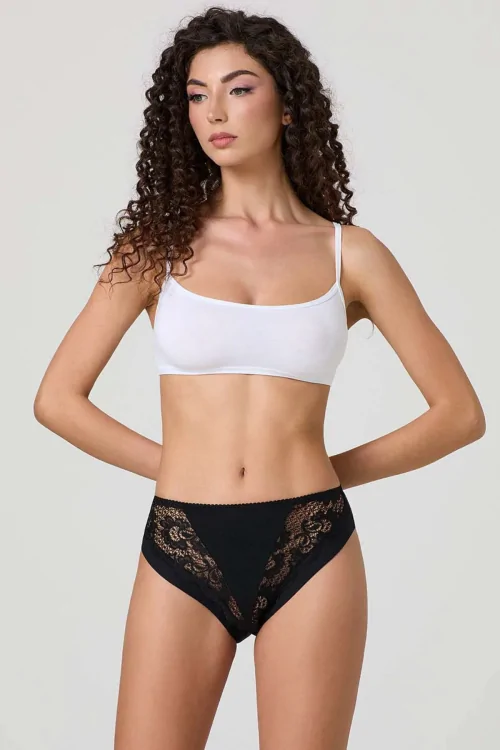 Culotte taille haute en dentelle – Sous-vêtements confortables et féminins (3 pièces)