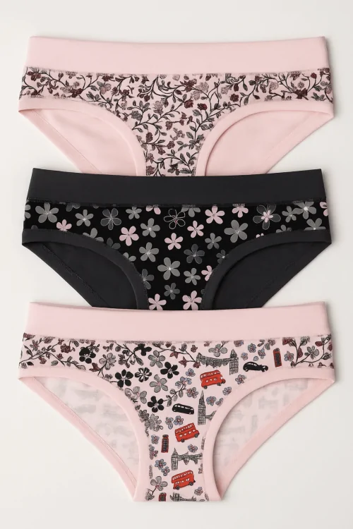 Culottes montantes pour filles – Confortables, colorées, 3 pièces
