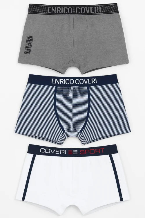 Enrico Coveri Men's Boxer Briefs – 3-Piece Fashion Designs