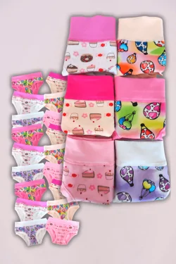 Culottes montantes EMY pour fille – Coton extensible, lot de 6