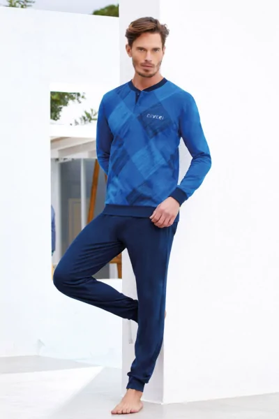 Pigiama uomo cotone pettinato – Stampa geometrica