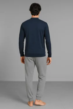 Lightweight men's pajamas – 100% UMBRO serafino cotton