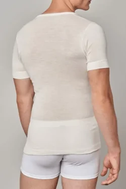 Camiseta interior de hombre 50% lana virgen