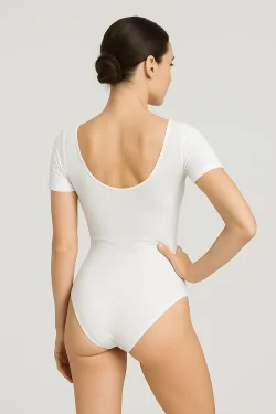 Body Donna Elasticizzato con Scollo Décolleté Manica Corta