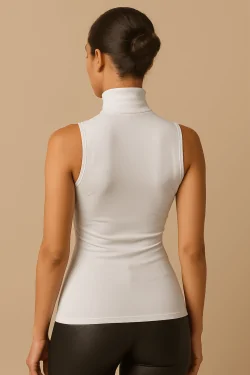 Women's sleeveless microfiber sweater with invisible effect