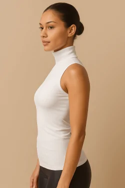 Maglia donna smanicata microfibra effetto invisibile
