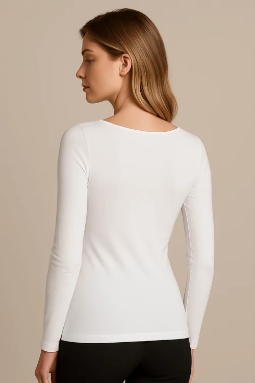Jersey escote escote de microfibra Made in Italy