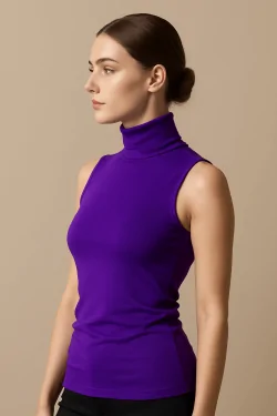 Maglia donna smanicata microfibra effetto invisibile