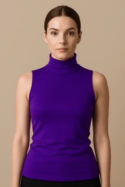 Women's sleeveless microfiber sweater with invisible effect
