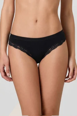 (3pcs) Slip taille basse en coton et modal avec dentelle JADEA