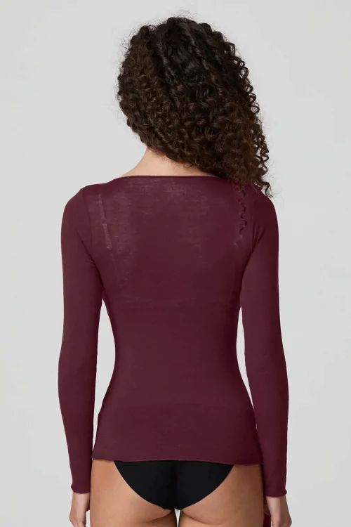 MODAL ET CACHEMIRE - Pull ajusté à manches longues pour femme