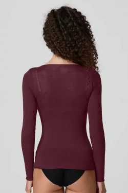MODAL ET CACHEMIRE - Pull ajusté à manches longues pour femme