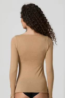 MODAL ET CACHEMIRE - Pull ajusté à manches longues pour femme