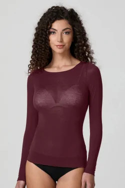 MODAL ET CACHEMIRE - Pull ajusté à manches longues pour femme