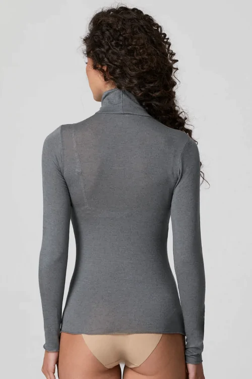 JADEA - Pull col roulé LADYC en modal et cachemire doux au toucher