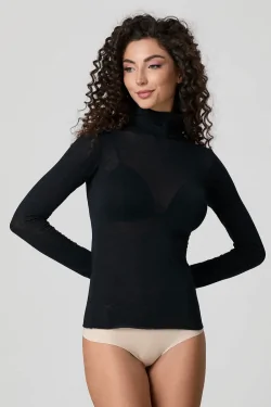 JADEA - Pull col roulé LADYC en modal et cachemire doux au toucher