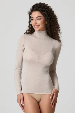 JADEA - Pull col roulé LADYC en modal et cachemire doux au toucher