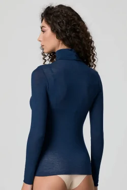 JADEA - Pull col roulé LADYC en modal et cachemire doux au toucher