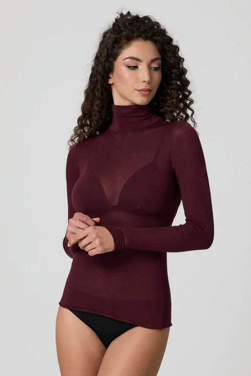 JADEA - Pull col roulé LADYC en modal et cachemire doux au toucher