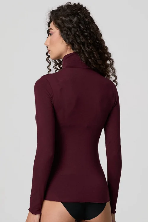 JADEA - Pull col roulé LADYC en modal et cachemire doux au toucher