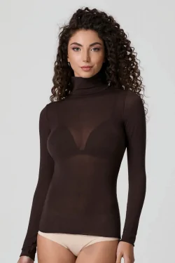 JADEA - Pull col roulé LADYC en modal et cachemire doux au toucher