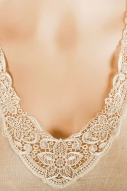 Camiseta de tirantes de lana y seda con encaje macramé EGI - LADYC
