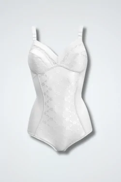 Klassischer Shapewear-Body – Baumwoll-Cups und elegante Stickerei