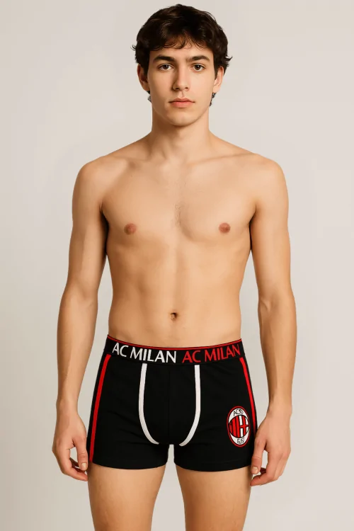 COTONE ELASTICO – Boxer Ragazzo Squadre Calcio Milan Inter Juventus – (3pz)