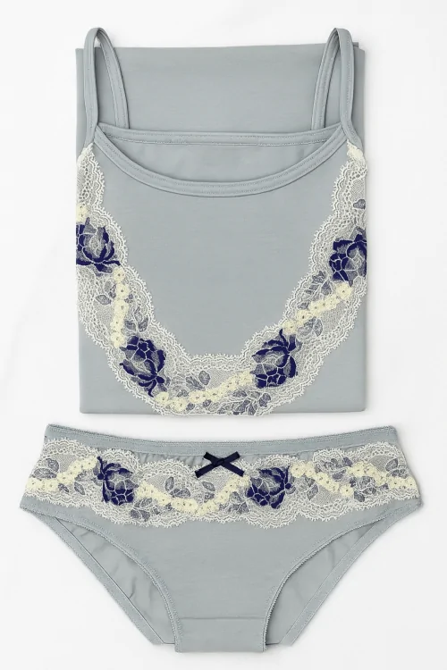 Tanktop- und Slip-Set – Weiche und edle Spitze