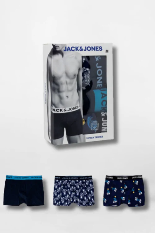 Boxer Jack & Jones 3pz – Fantasia comoda, vita bassa