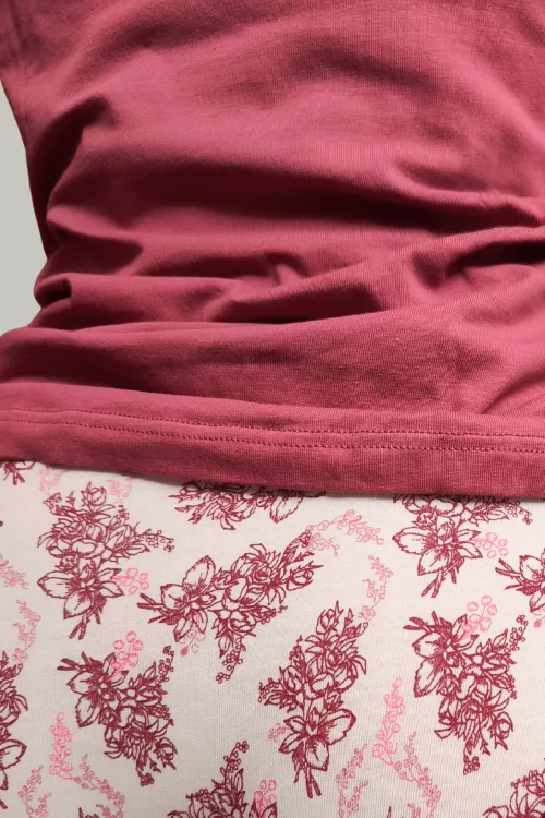 Completo coordinato 2pz – Cotone comodo, colore vinaccia