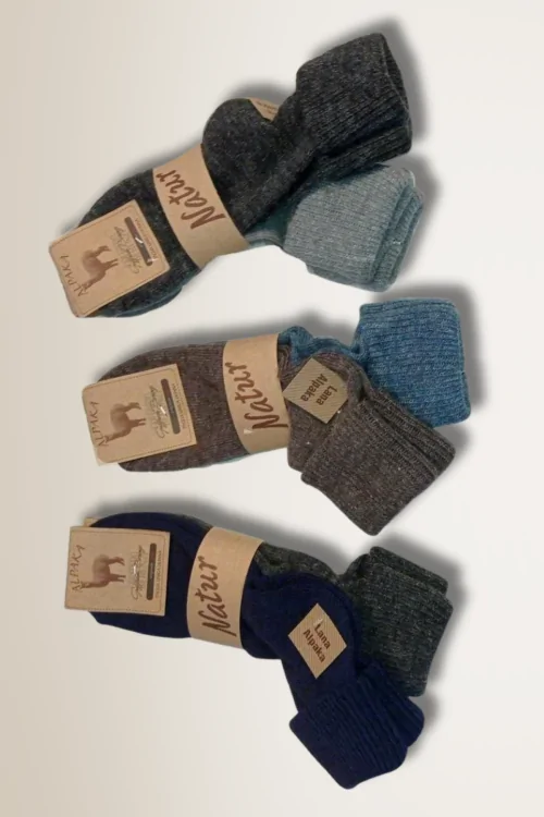 Calze invernali in lana e alpaca corte donna con risvolto - LADYC