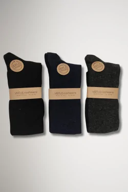 Chaussettes en cachemire pour homme – 3 paires douces, chaudes et résistantes