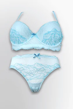 Damen-Set aus Kordelspitze – Balconette-BH und Slip