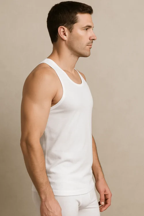 Men's 100% cotton Scottish yarn tank top