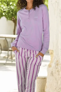 Pijama de algodón para mujer con botones: fresco y cómodo
