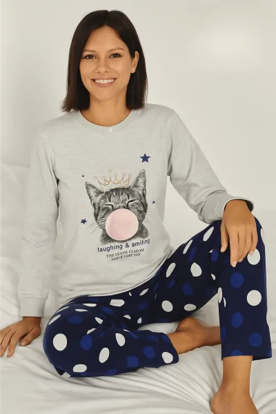 Pigiama cotone donna con stampa e pois – non stringe, 100% comfort