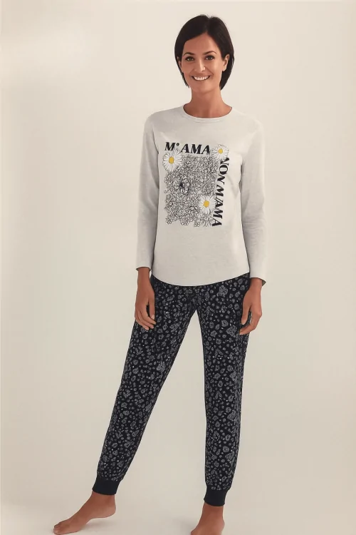 Pyjama en coton pour femme à imprimé marguerites – confortable et frais